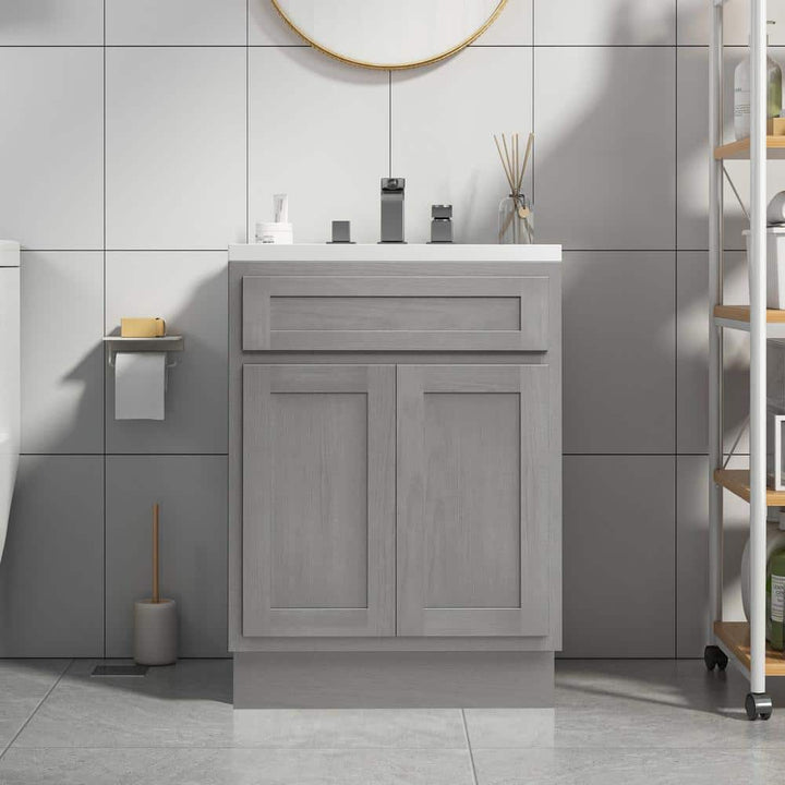 Vanity Art 24 in. W x 21 in. D x 32.5 in. H 2-Doors Bath Vanity Cabinet without Top in Silver