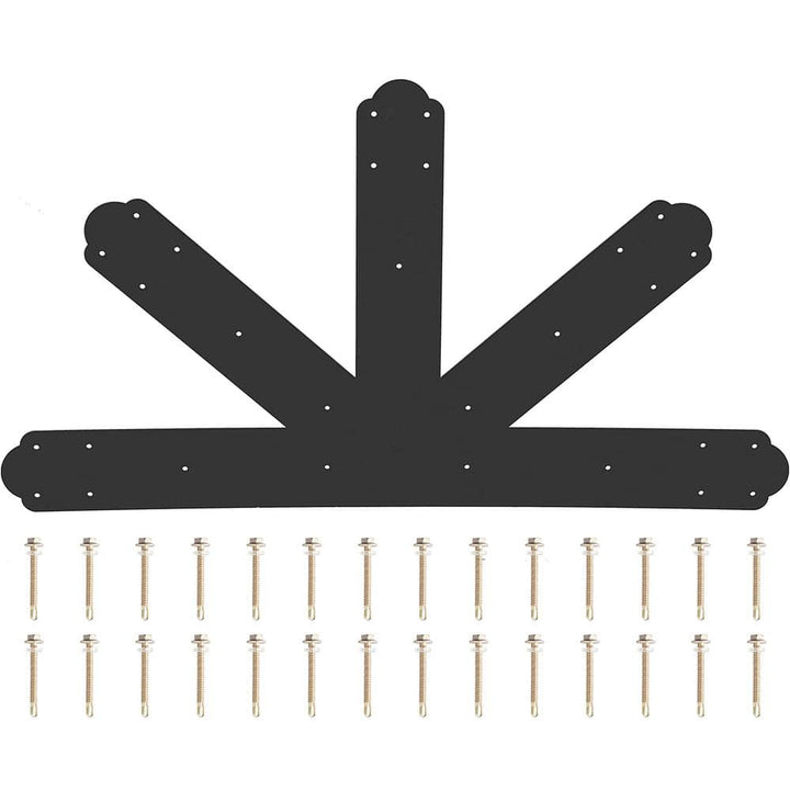 VEVOR Gable Plate Black Powder-Coated Truss Connector Plates 12:12 Pitch Gable Bracket 0.16 in. Steel Truss Nail Plates