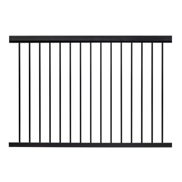 Vista 36 in. H x 72 in. W Black Aluminum Level Railing Kit