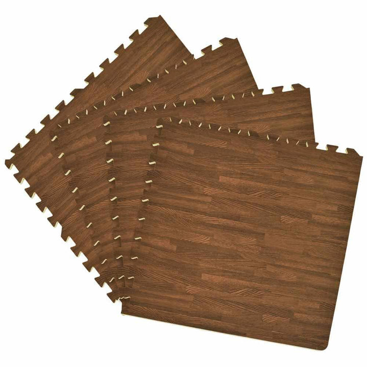 Achim Interlocking Foam Anti-Fatigue Tiles, 24 in x 24 in, Walnut Wood Look, 4-Pack (16 sq ft)