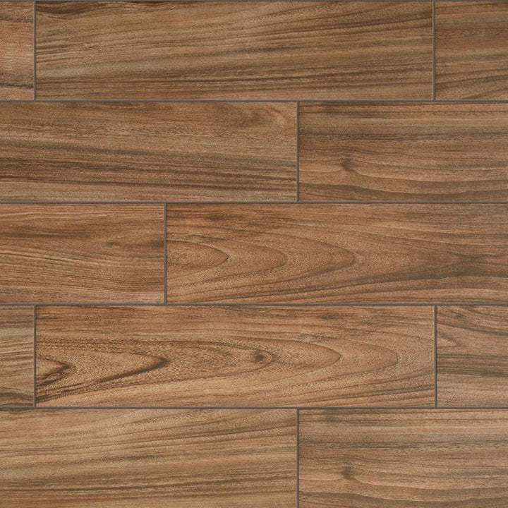 Daltile Baker Wood 6 in. x 24 in. Walnut Glazed Porcelain Floor and Wall Tile (14.55 sq. ft./Case)