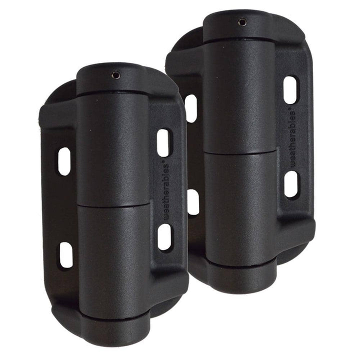 Weatherables Black Nylon Polymer Self-Closing Adjustable Gate Hinges (2-Pack)