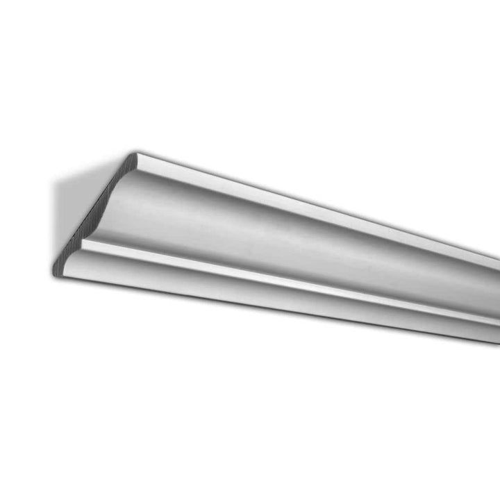 American Pro Decor WM 45 3-3/4 in. x 3-3/4 in. x 96 in. Plain Recycled Polystyrene Crown Moulding Pro Pack 32 LF (4-Pack)