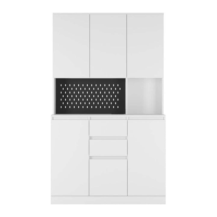 Aoibox 43-in. W x 15-in. D x 74-in. H White MDF Ready to Assemble Floor Kitchen Pantry Cabinet with Doors Shelves & Drawers