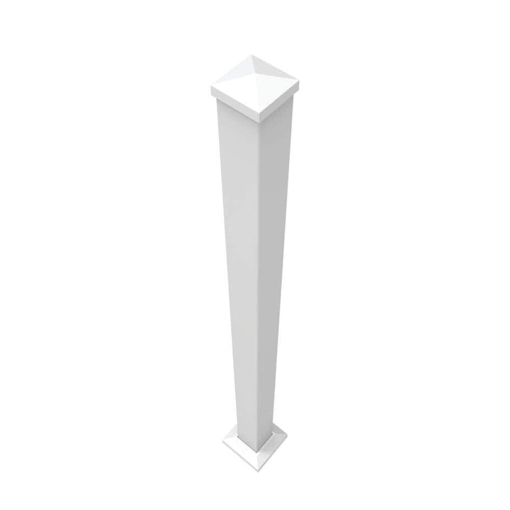Penrose/VersaRail 2.5 in. x 2.5 in. x 45 in. White Aluminum Rail Post with Trim