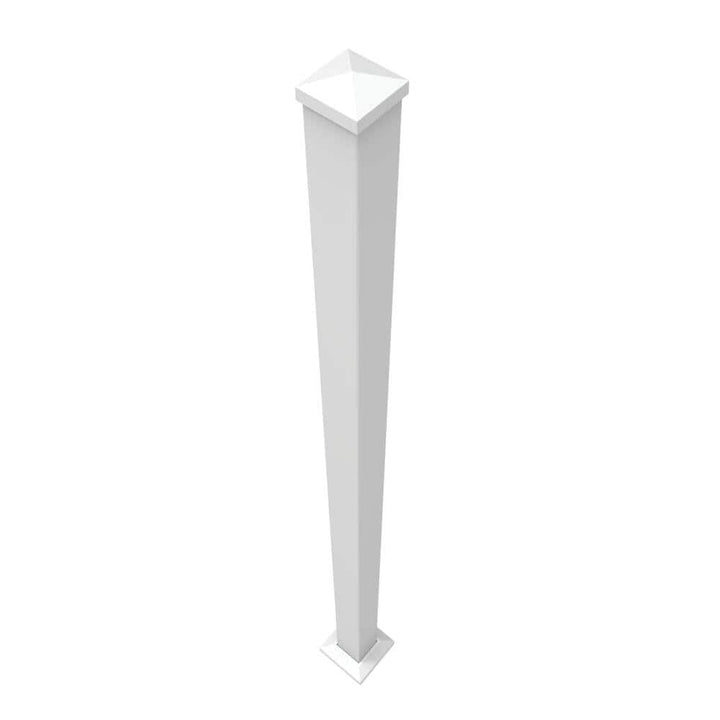 Penrose/VersaRail 2.5 in. x 2.5 in. x 60 in. White Aluminum Heavy-Duty Rail Post with Trim
