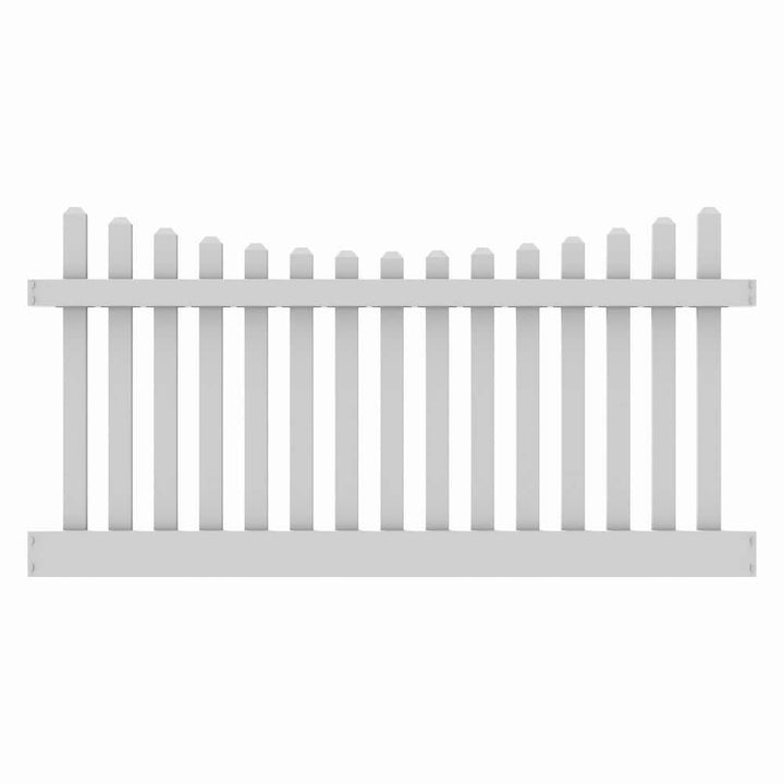 Barrette Outdoor Living Kettle Scallop Vinyl Fence Panel 4 ft. x 8 ft. - White