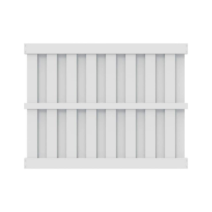 Barrette Outdoor Living Palisade 6 ft. x 8 ft. White Shadowbox Vinyl Fence Panel