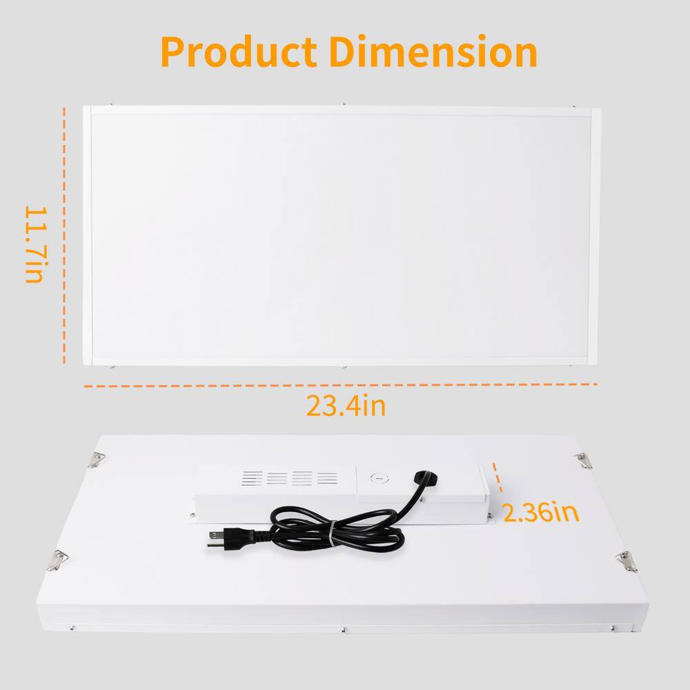 Bieuoram 2ft 400-Watt-Equivalent Integrated LED White High Bay Light 5000K Industrial Workshop Linear Hanging Light (2 Pack)
