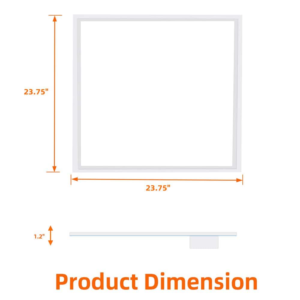 Bieuoram 2 ft. x 2 ft. 5800 Lumens Integrated LED Flat Panel Light, 5000K Daylight Dimmable Commercial Light for Office (10-Pack)