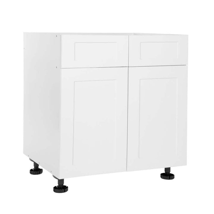 Cambridge Everest 27 in. W x 24 in. D x 34.5 in. H Ready to Assemble Shaker Base Kitchen Cabinet in White