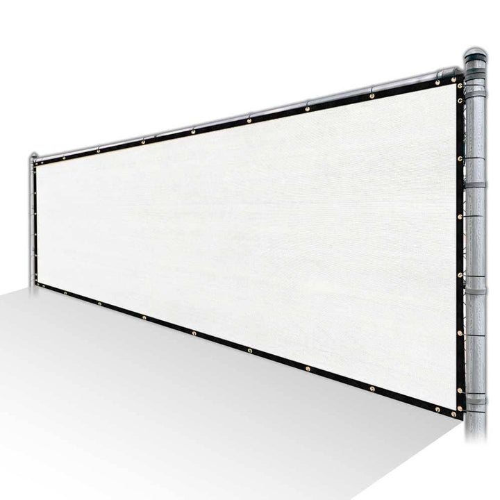 COLOURTREE 8 ft. x 129 ft. White Privacy Fence Screen Mesh Cover Screen with Reinforced Grommets for Garden Fence (Custom Size)