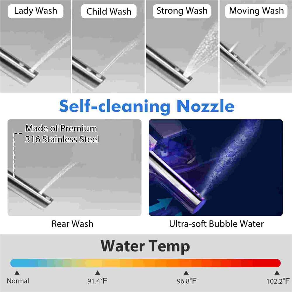 Costway 12 in. Wall Hung Smart Toilet with Heated Seat and Display in White