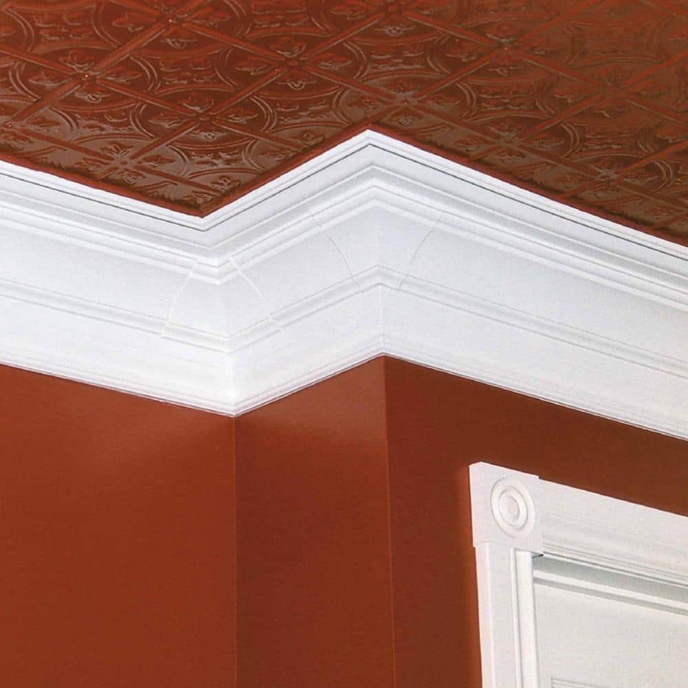 Unbranded Pro Pack LWM 49 5/8 in. x 3-5/8 in. x 12 ft. Primed MDF Crown Molding (5-Pack)