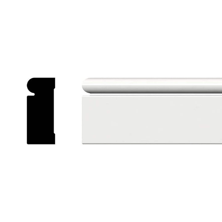 Ekena Millwork 1-5/8 in. x 5/8 in. x 96 in. Brick Mould, PVC (6-Pack)