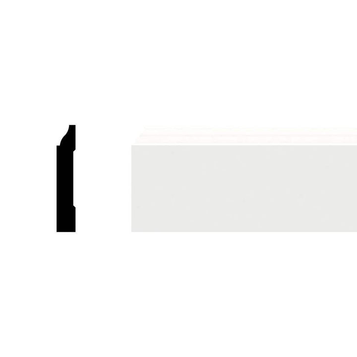 Ekena Millwork 3-1/4 in. x 1/2 in. x 96 in. Base Moulding, PVC (6-Pack)