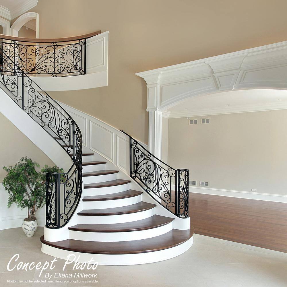 Ekena Millwork 3-1/4 in. x 1/2 in. x 96 in. Base Moulding, PVC (8-Pack)