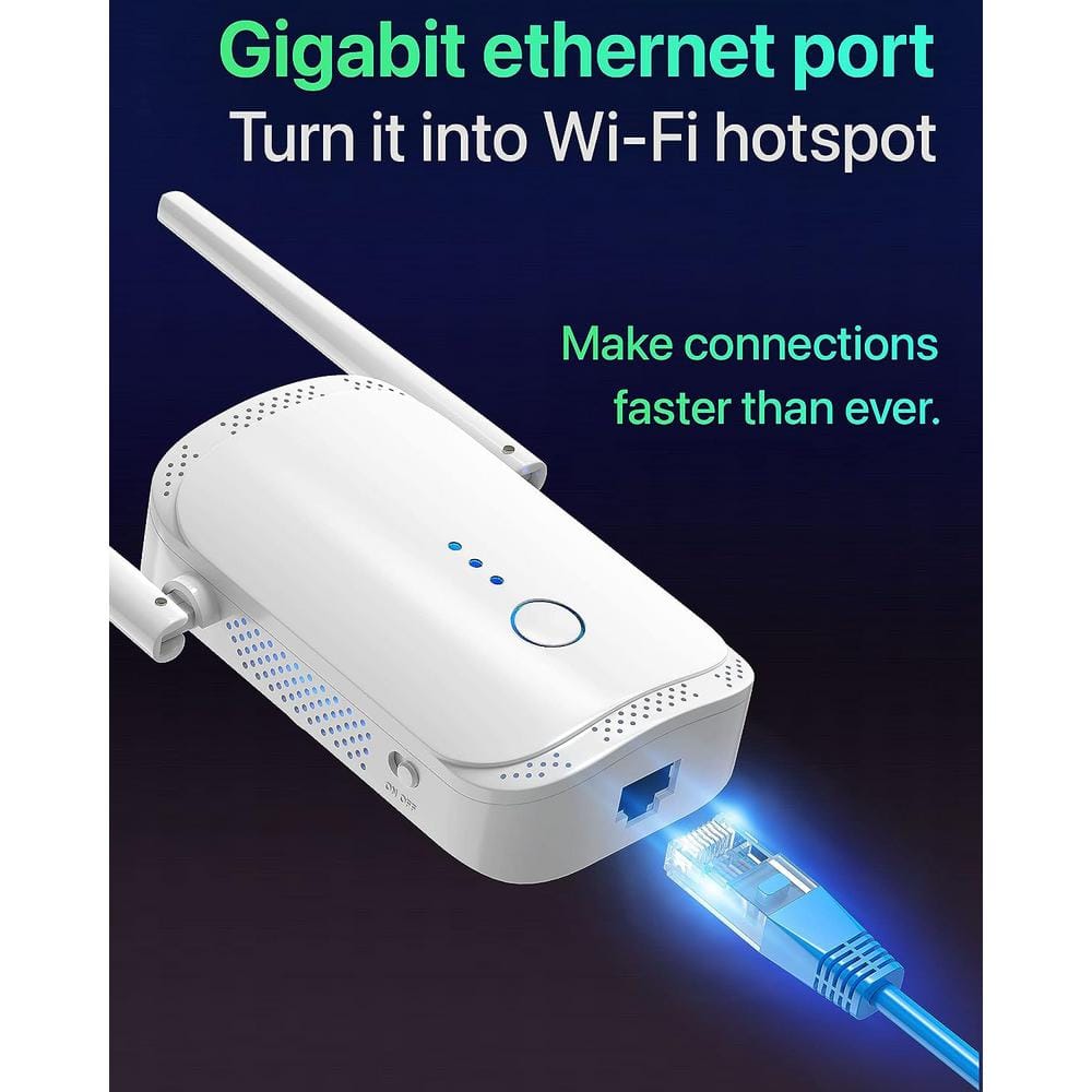 EKIEUDL WiFi Extender/Booster for Home Internet Booster WiFi Repeater in White