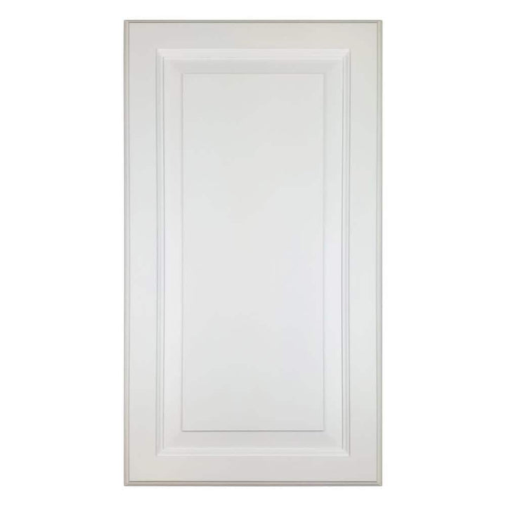 WG Wood Products 15.5 in. W x 35.5 in. H x 3.5 in. D Cutlass Raised Panel White Recessed Solid Wood Medicine Cabinet without Mirror