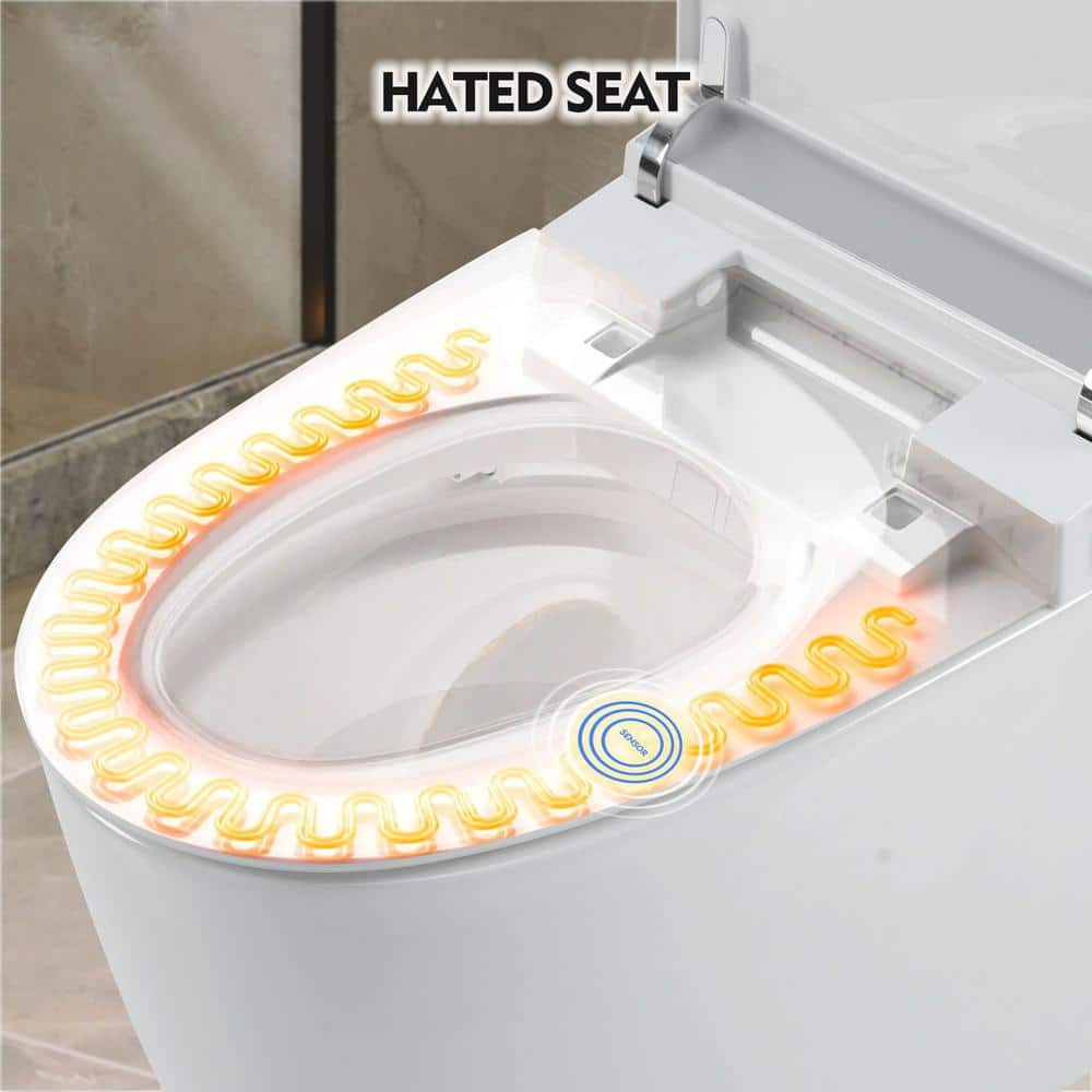 EPOWP Smart Toilet with Heated Seat and Foot Sensor Flush