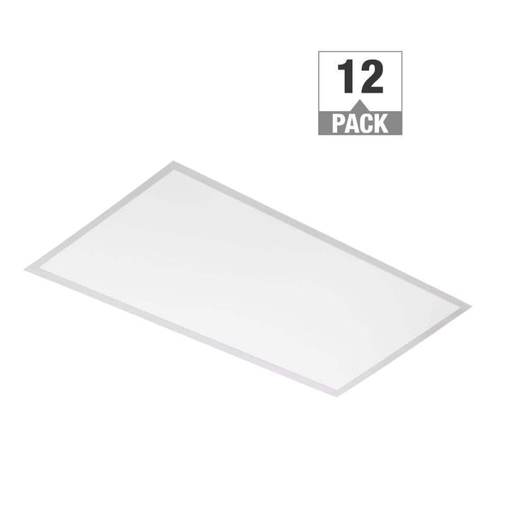 ETI LIGHTING 2 ft. x 4 ft. Back-Lit Multiple Lumen Boost Levels 3500K 4000K 5000K Integrated LED Flat Panel Light (12-Pack)