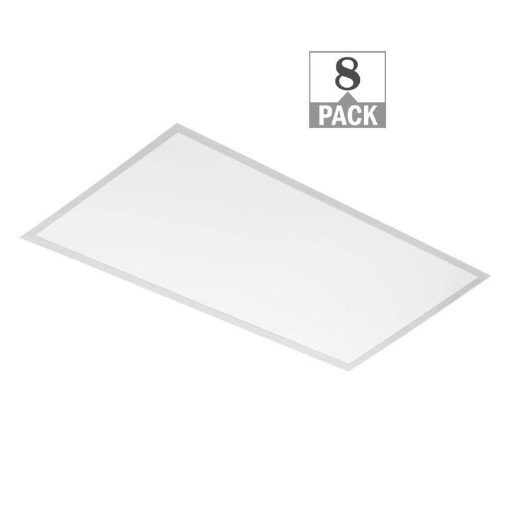 ETI LIGHTING 2 ft. x 4 ft. 100-Watt Equivalent Back-Lit Integrated LED White Troffer Adjust Lumen Levels 3500K 4000K 5000K (8-Pack)
