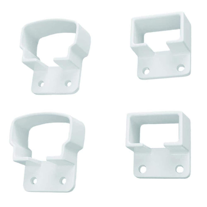 EZ Handrail Glass Railing Top and Bottom White Post Mounts