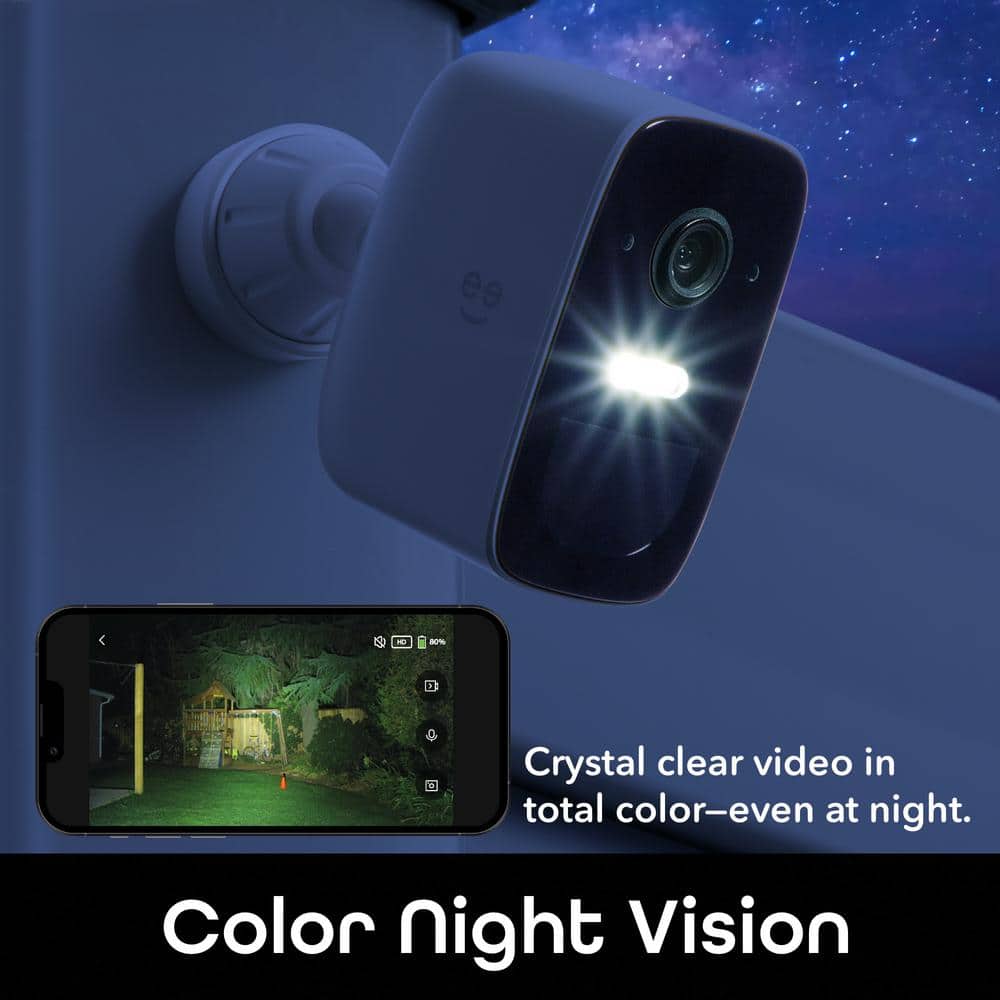 Geeni Freebird 2 Wireless Outdoor Smart Battery Operated Security Camera 2.4 GHz Wi-Fi, Color Night Vision, 2-Way Talk 2-Pack