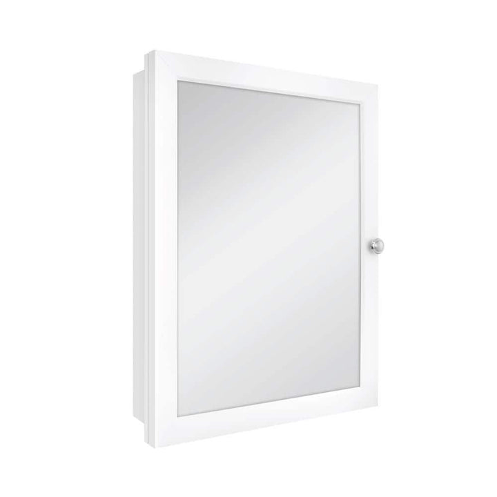 Glacier Bay 20 in. W x 26 in. H Rectangular Framed Recessed or Surface-Mount Bathroom Medicine Cabinet with Mirror, White