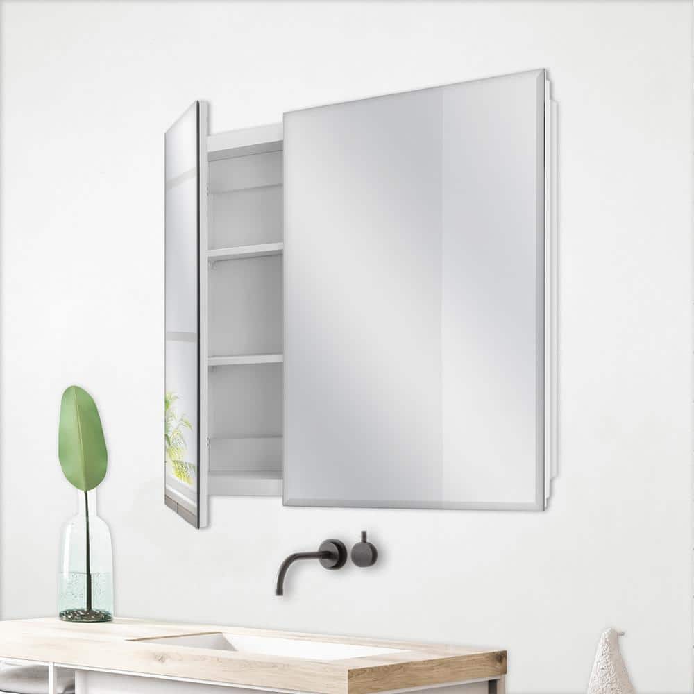 Glacier Bay 30 in. W x 26 in. H Rectangular Wood Composite Medicine Cabinet with Mirror