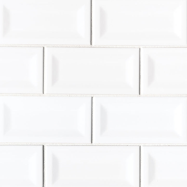 MSI Retro Blanco Inverted Beveled 3 in. x 6 in. Glossy Ceramic White Subway Tile (11 sq. ft./case)