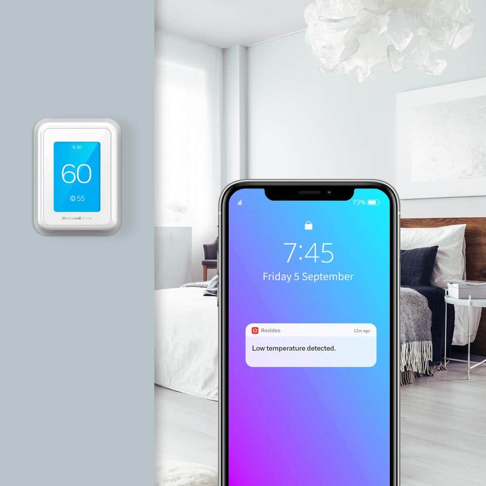 Honeywell Home T9 WiFi 7-Day Programmable Smart Thermostat with Touchscreen Display and Smart Room Sensor