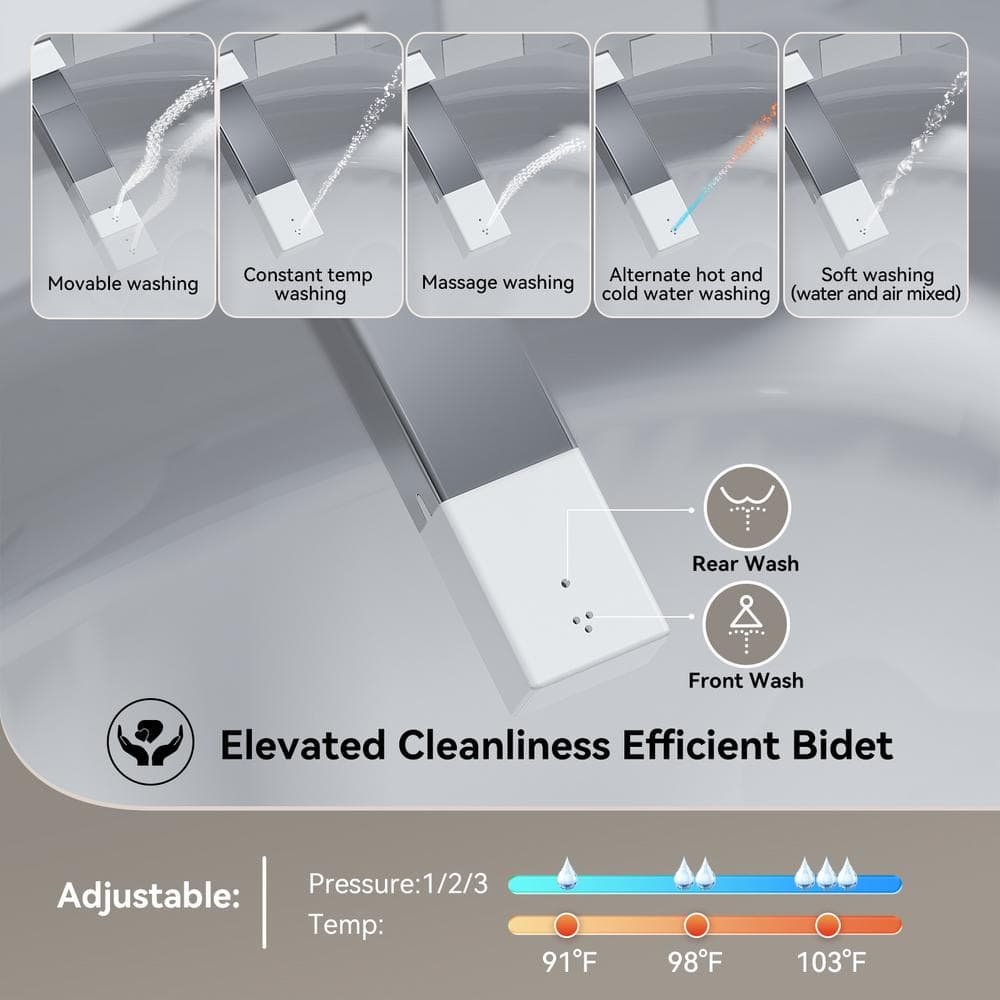 HOROW T03 Elongated Smart Toilet Bidet with Heated Seat and Auto Flush