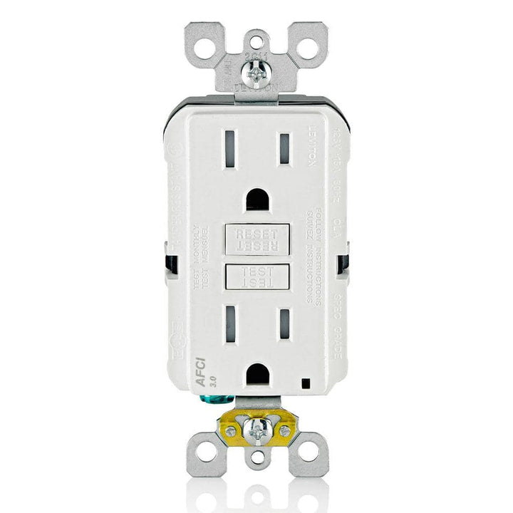 Leviton 15 Amp Tamper Resistant AFCI Outlet, White