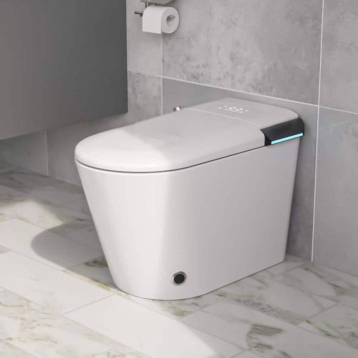 Logmey Smart Elongated Bidet Toilet with Auto Features and Aromatherapy - White