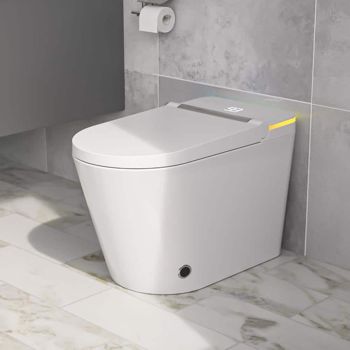Logmey Smart Elongated Bidet Toilet with Mood Light and Auto Features