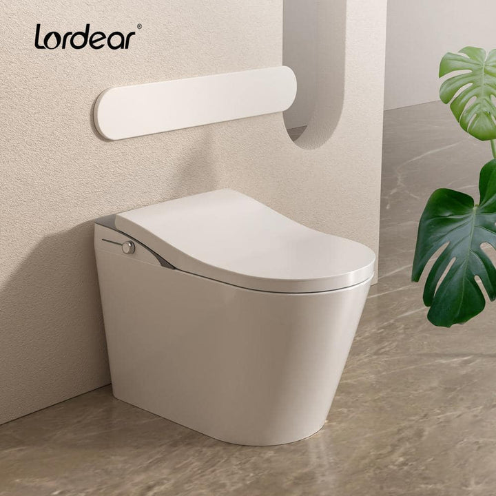 LORDEAR Luxury Elongated Smart LED Bidet Toilet with Automatic Flush and Dryer