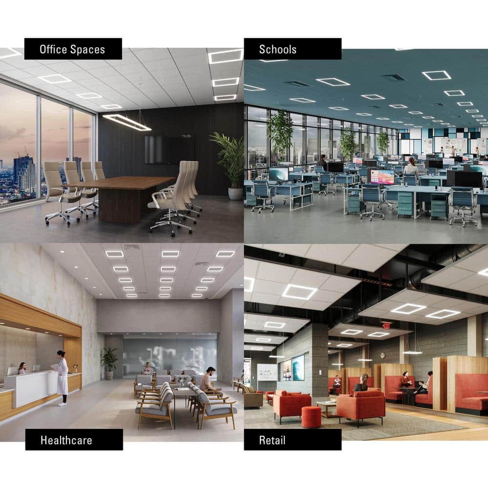 Metalux 2 x 2 ft. Selectable 4500/3200/2000 Lumens, Integrated LED, Surround Architectural Slim Frame Panel, 4-Selectable CCT