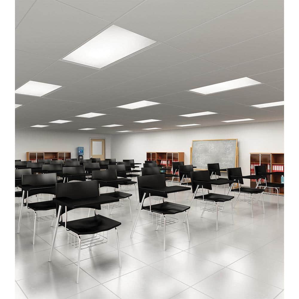 Metalux 2 ft. x 4 ft. White Integrated LED Drop Ceiling Troffer Light with 6400 Lumens, 4000K