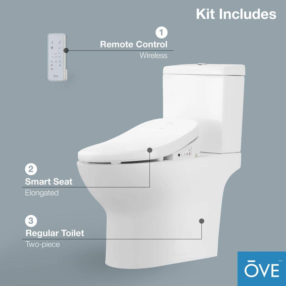 OVE Decors Felix Elongated Smart Bidet Toilet in White