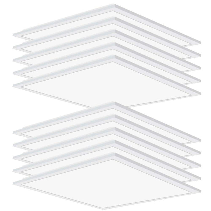 Honbei 10Pack 2 ft. x 2 ft. 5800 Lumens Integrated LED Panel Light,5000K 2X2 Drop Ceiling LED Light Panel,Lighting for Office