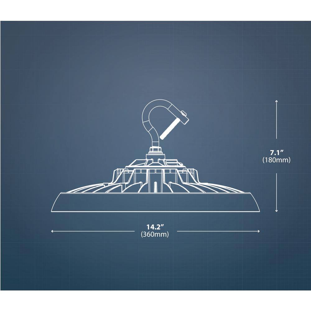 NICOR HBC4 14.2 in. 1000-Watt Equivalent Integrated LED White High Bay Light 5000K