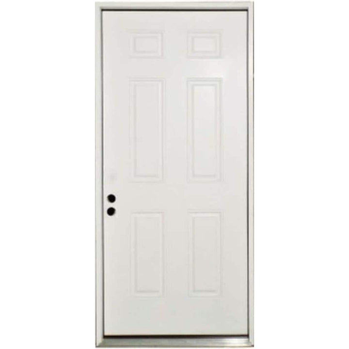 Element 36 in. x 80 in. 6-Panel Right-Hand Inswing Primed White Steel Prehung Front Door with Brickmold