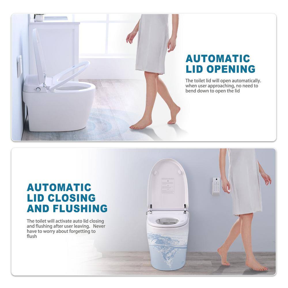 PROOX Elongated Smart Bidet Toilet, 1.28 GPF in White with Auto Functions and Heated Seat