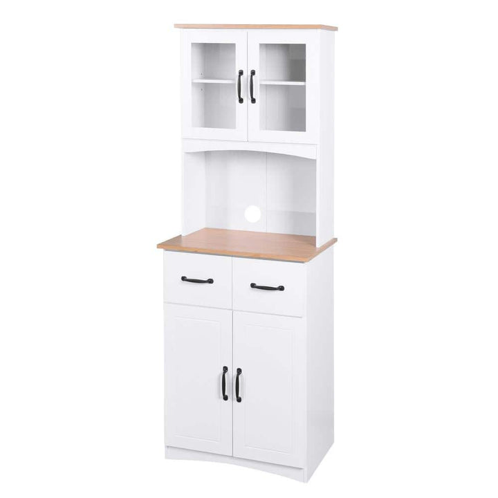 15.75 in. D × 23.62 in. W × 66.90 in. H Wood Kitchen Pantry Storage Cabinet with Doors, Drawer, Ready to Assemble, White