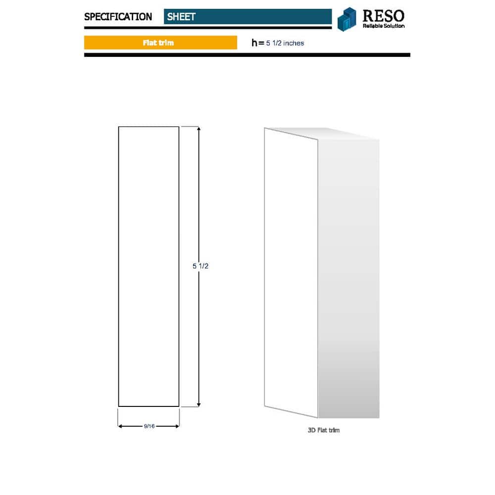 RESO RMB61 9/16 in. D x 5 1/2 in. W x 96 in. L Primed Finished 4-Sides FJ Pine Baseboard 3-Pieces per Box