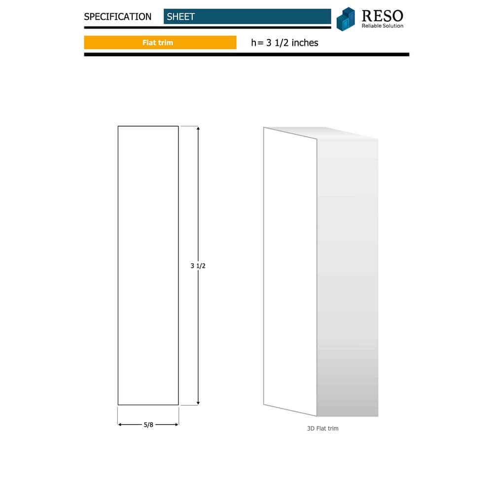 RESO RT 351 5/8 D in. x 3-1/2 W x 84 L in. Primed Pine Wood Finger-Joined Moliding Casing for 24 in. Door One Side