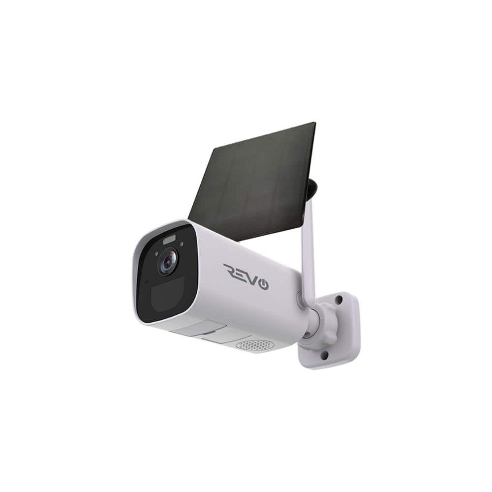 Revo Wireless Battery Operated Solar 1080p Indoor/Outdoor Standard Security Camera with 2-Way Audio and 32GB Micro SD Card