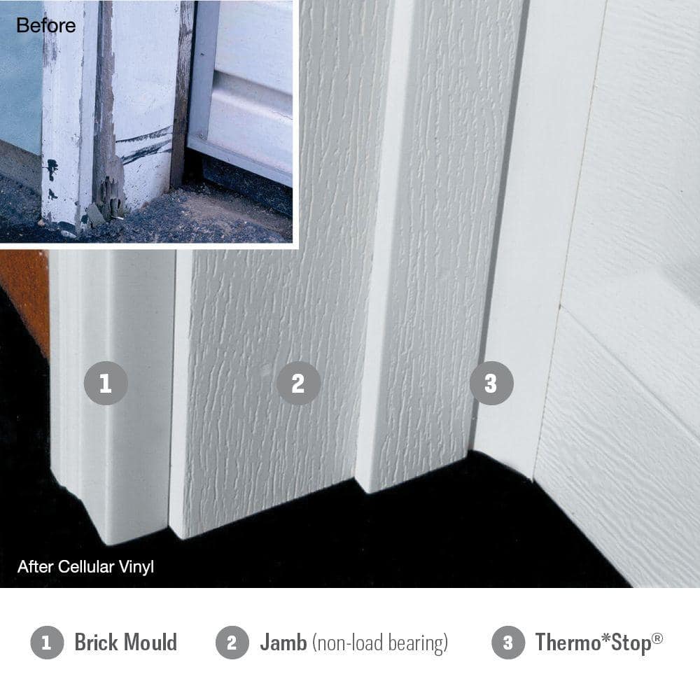 Royal Mouldings 10 ft. x 1-63/64 in. x 1-15/64 in. Vinyl Brick Molding