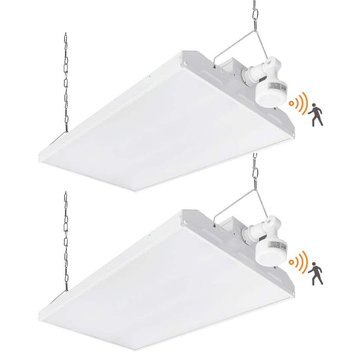 RUN BISON 2 ft. 600-Watt Equivalent Integrated LED High Bay Light with Motion Sensor120-Volt-277-Volt 20,925 Lumens 5000K(2-Pack)